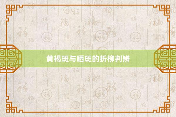 黄褐斑与晒斑的折柳判辨
